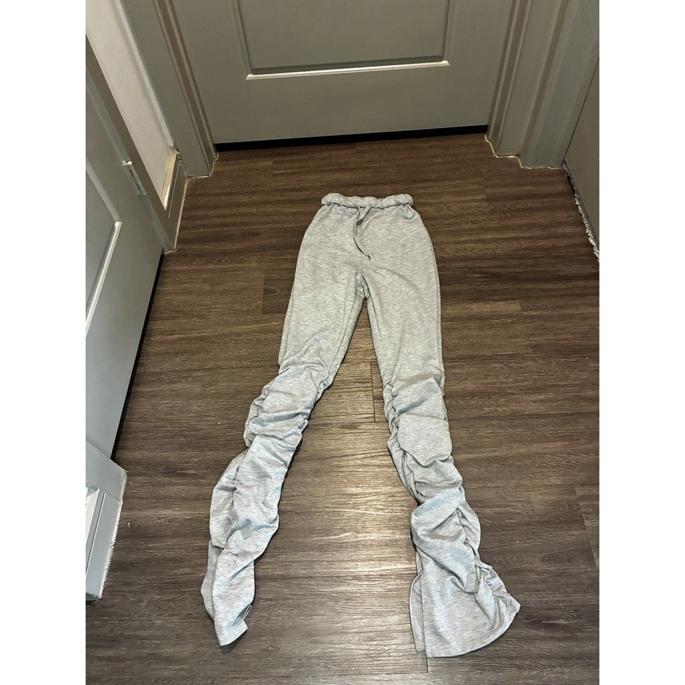 Gray Stacked Sweats Drawstring